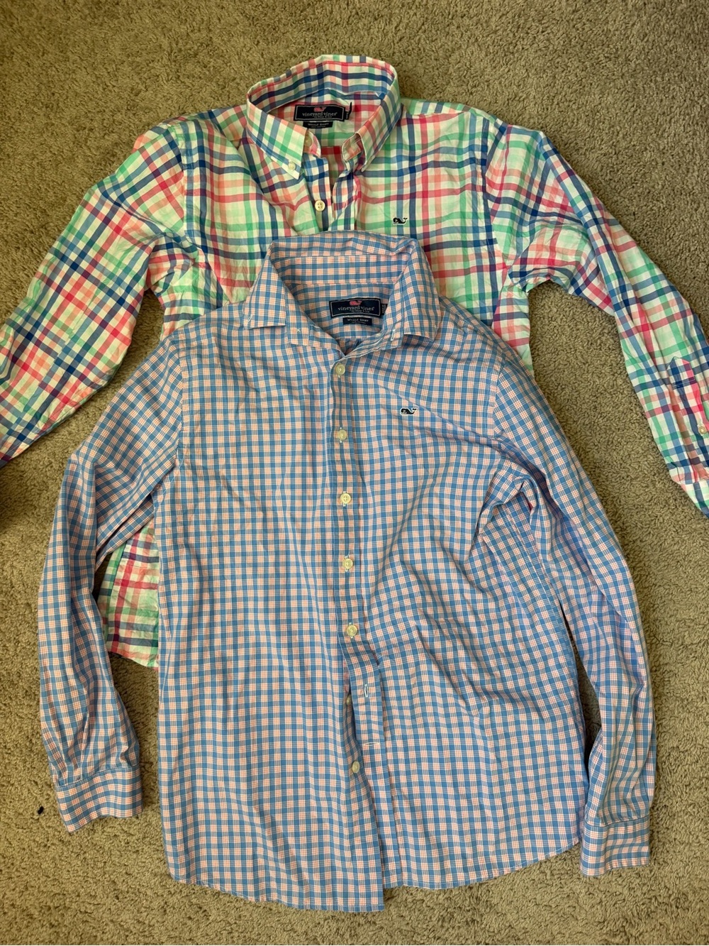 Vineyard Vines Boys' Button-Down Shirts - Blue & Pink Gingham Set